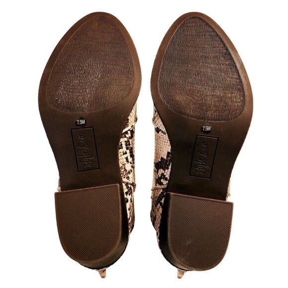 Style & Co. Mykenna Snake Print Ankle Booties Western Cowgirl Zip Closure Sz. 7. - Picture 5 of 10